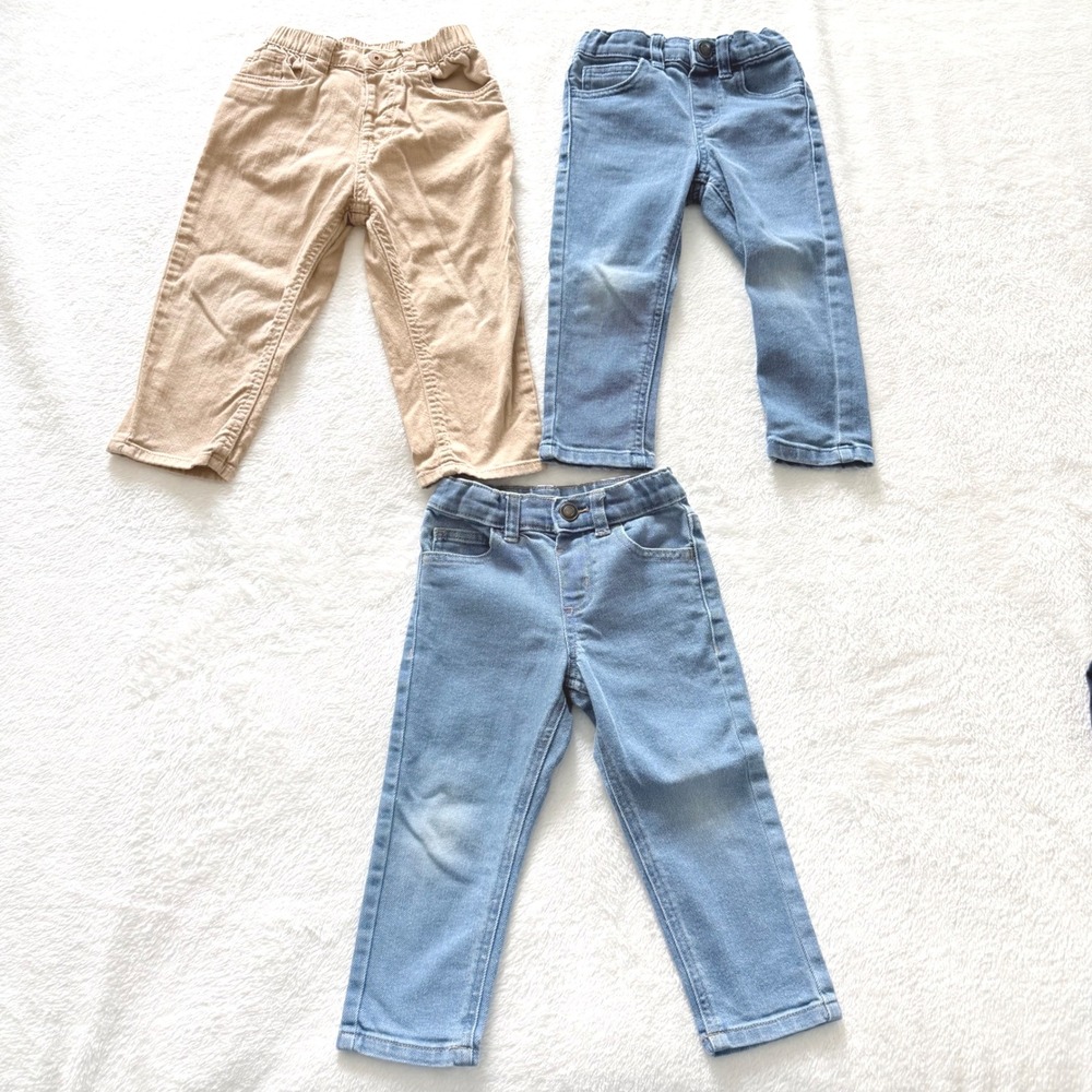 Toddler Pants Lot‎ 2T Denim Jeans Khaki Elastic Waist Garanimals OshKosh